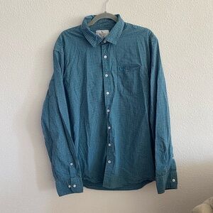 Old khaki regular fit gingham button down shirt size XL
